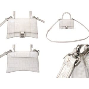 Balenciaga HOURGLASS White Handbag XS